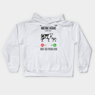 Meine Kühe rufen an lustiges Landwirt Bauer Spaß Kids Hoodie